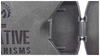 polypropylene (PP) business card holder prototype hinge_view