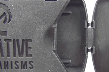 CNC Polypropylene Living Hinge Prototype Business Card Holder