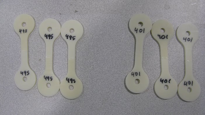 Tensile Test Plastic "Dogbone" test specimens