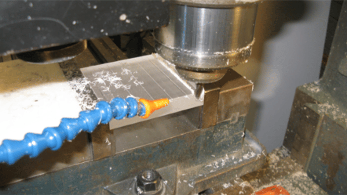 Rough Cutting Transparent Acrylic Plastic With CNC Tool