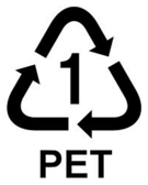 Polyethylene terephthalate resin identification code "1"