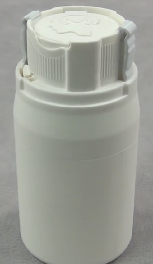 Six Piece Air Tight Child Safe Bottle with Living Hinge CNC Cut From PP Plastic