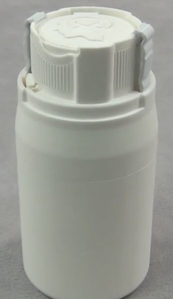 Six Piece Air Tight Child Safe Bottle with Living Hinge CNC Cut From PP Plastic