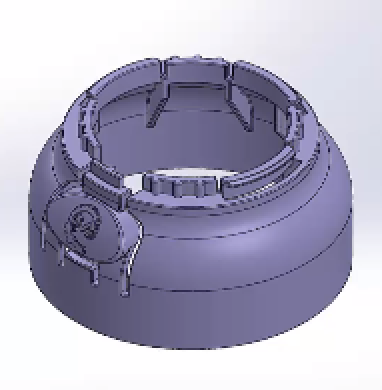 CAD Design For Hinge Release Mechanism on Child Safe Bottle With Living Hinge Cap
